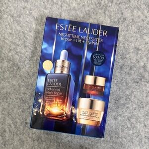Estee Lauder Nighttime Necessities Set - Blue and Gold